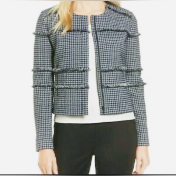 NEW WITH TAGS! Emerson Rose edgy fringe tweed
jacket blazer Size Small - Picture 2 of 12